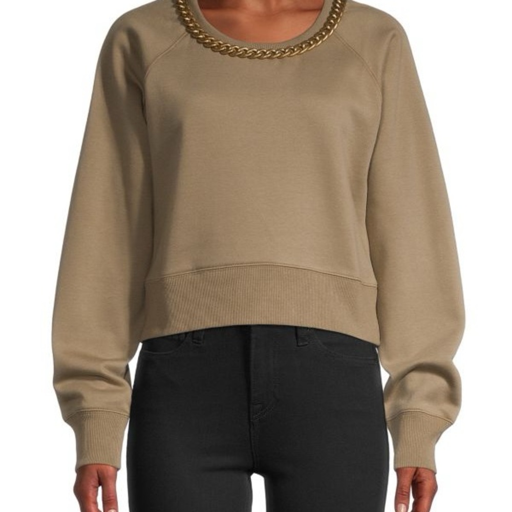 Rebecca Minkoff Jesse Chain Sweatshirt in Tan